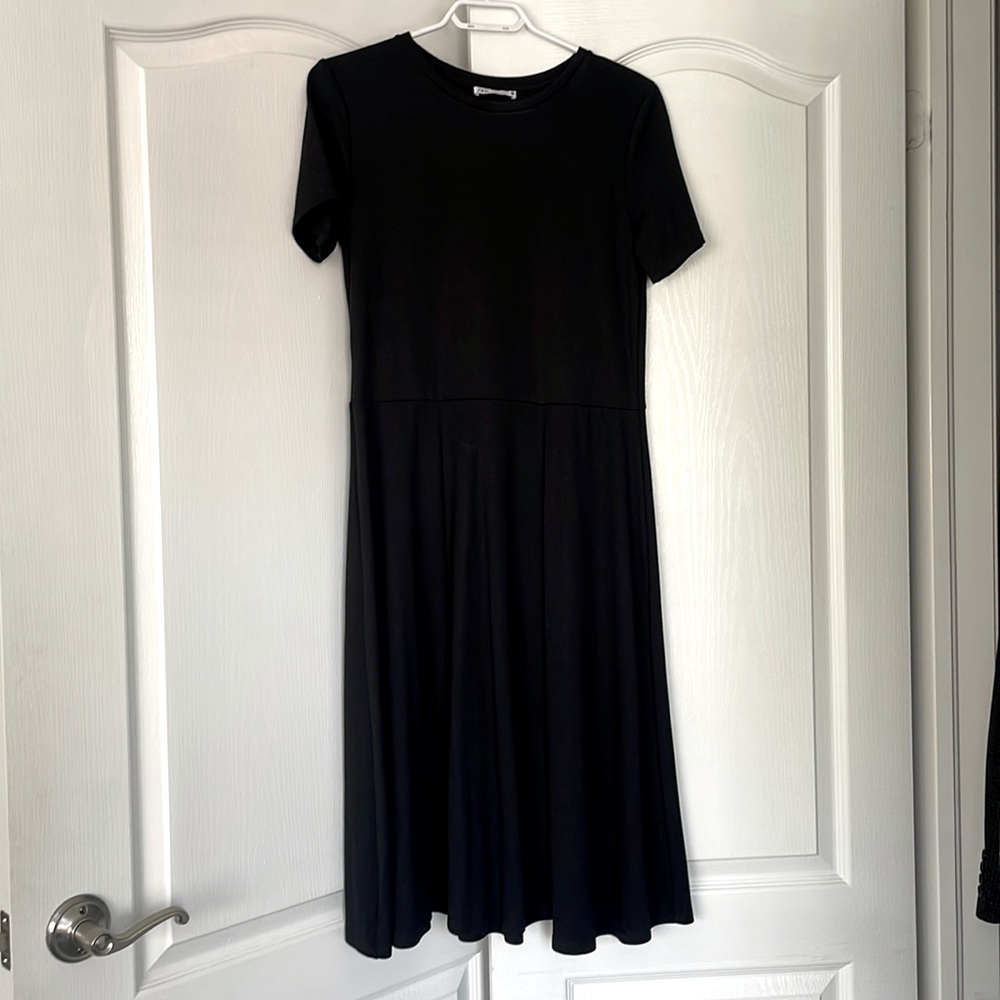 Black A line midi dress